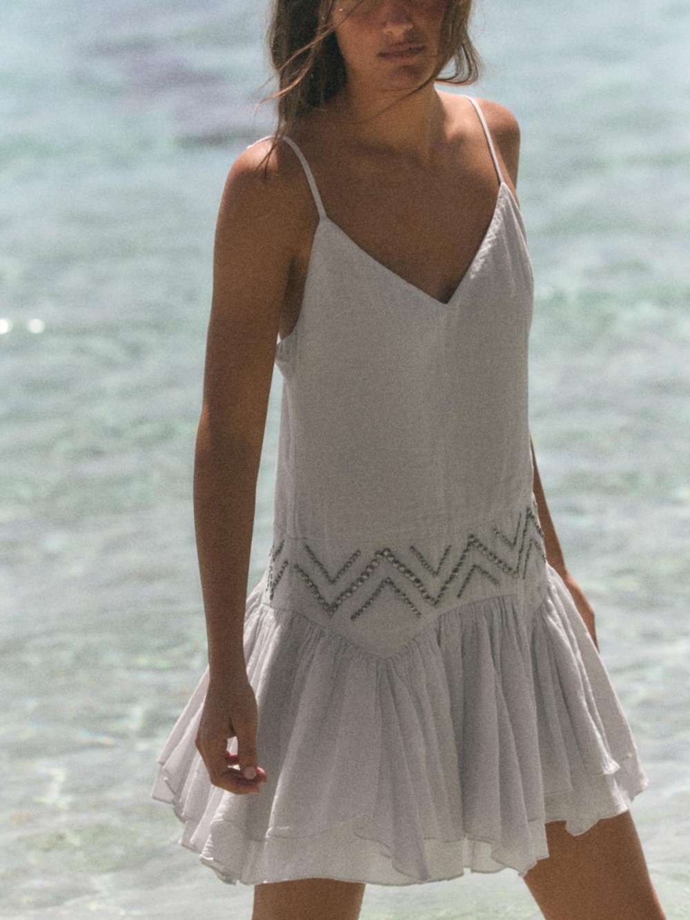 ZARA 100% Cotton White Mini Dress  NWT